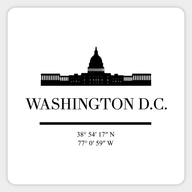 WASHINGTON DC BLACK SILHOUETTE SKYLINE ART Sticker by deificusArt